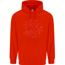 North Constellations Stars Space Mens 80% Cotton Hoodie Bright Red