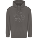 North Constellations Stars Space Mens 80% Cotton Hoodie Charcoal