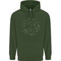 North Constellations Stars Space Mens 80% Cotton Hoodie Forest Green