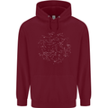 North Constellations Stars Space Mens 80% Cotton Hoodie Maroon