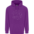 North Constellations Stars Space Mens 80% Cotton Hoodie Purple