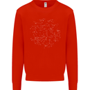 North Constellations Stars Space Mens Sweatshirt Jumper Bright Red