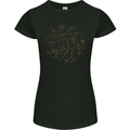 North Constellations Stars Space Womens Petite Cut T-Shirt Black