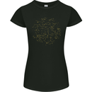 North Constellations Stars Space Womens Petite Cut T-Shirt Black