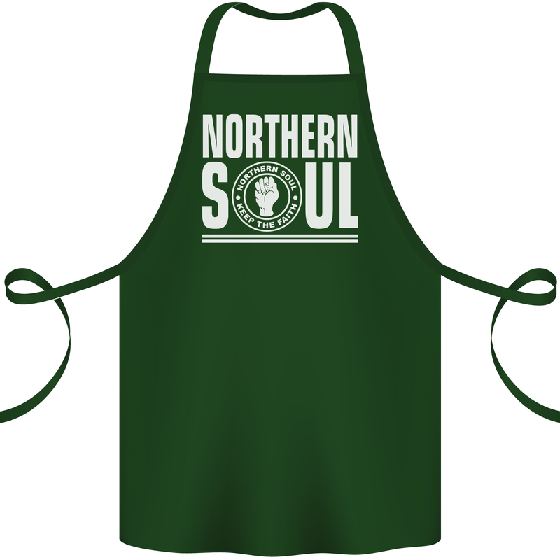 Northern Soul Keep the Faith Cotton Apron 100% Organic Forest Green