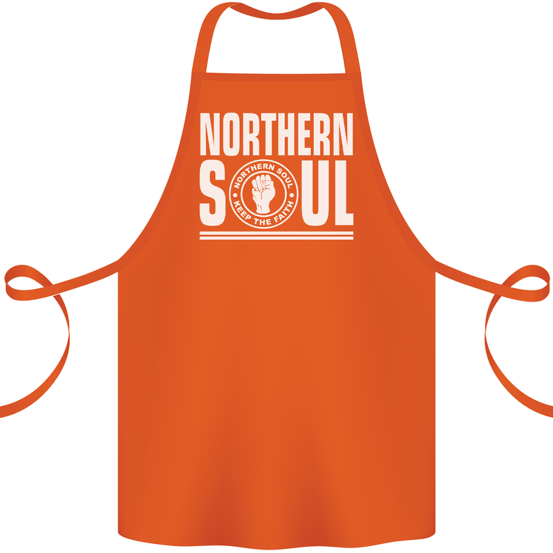 Northern Soul Keep the Faith Cotton Apron 100% Organic Orange