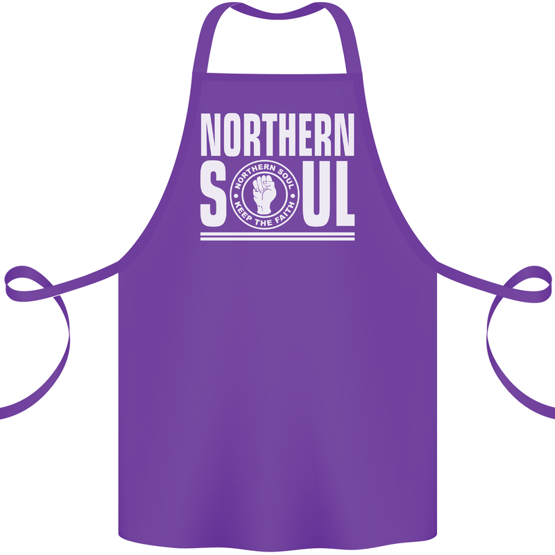 Northern Soul Keep the Faith Cotton Apron 100% Organic Purple