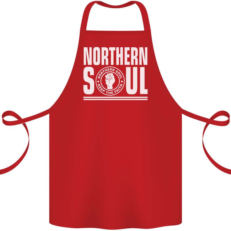 Northern Soul Keep the Faith Cotton Apron 100% Organic Red