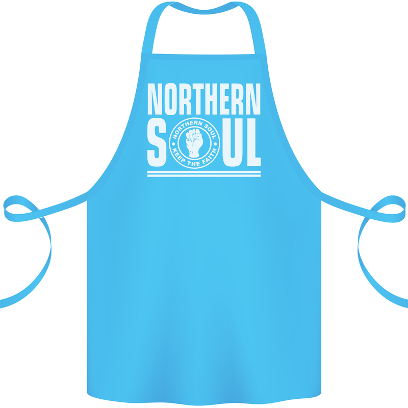 Northern Soul Keep the Faith Cotton Apron 100% Organic Turquoise