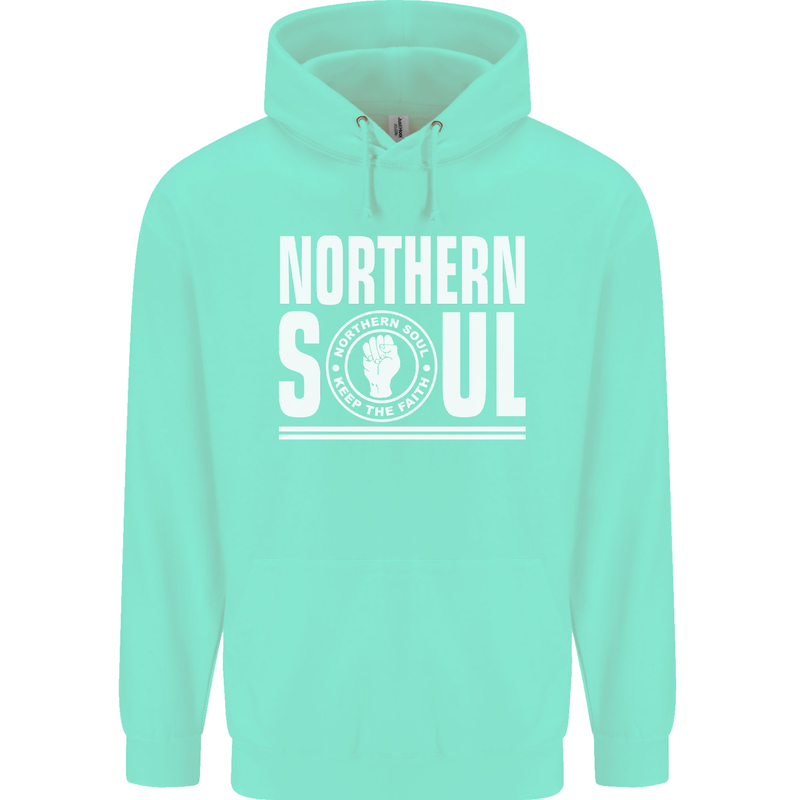 Northern Soul Keep the Faith Mens 80% Cotton Hoodie Peppermint