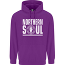 Northern Soul Keep the Faith Mens 80% Cotton Hoodie Purple