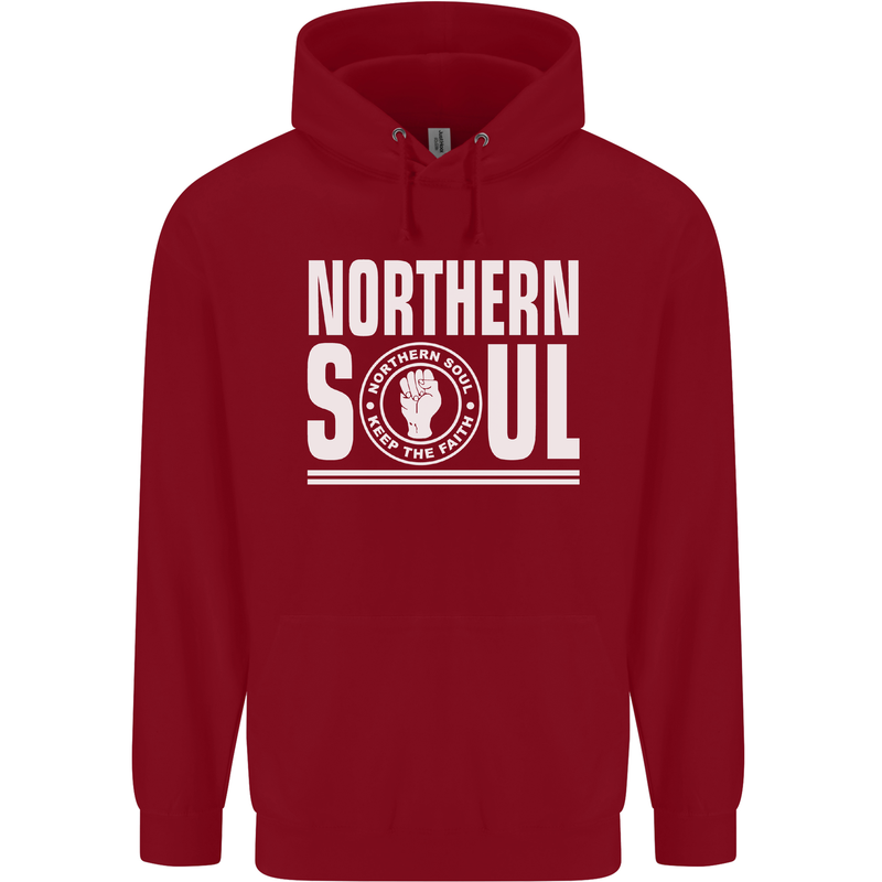 Northern Soul Keep the Faith Mens 80% Cotton Hoodie Red