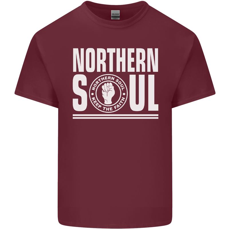 Northern Soul Keep the Faith Mens Cotton T-Shirt Tee Top Maroon