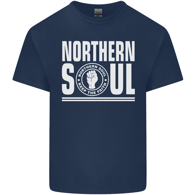 Northern Soul Keep the Faith Mens Cotton T-Shirt Tee Top Navy Blue