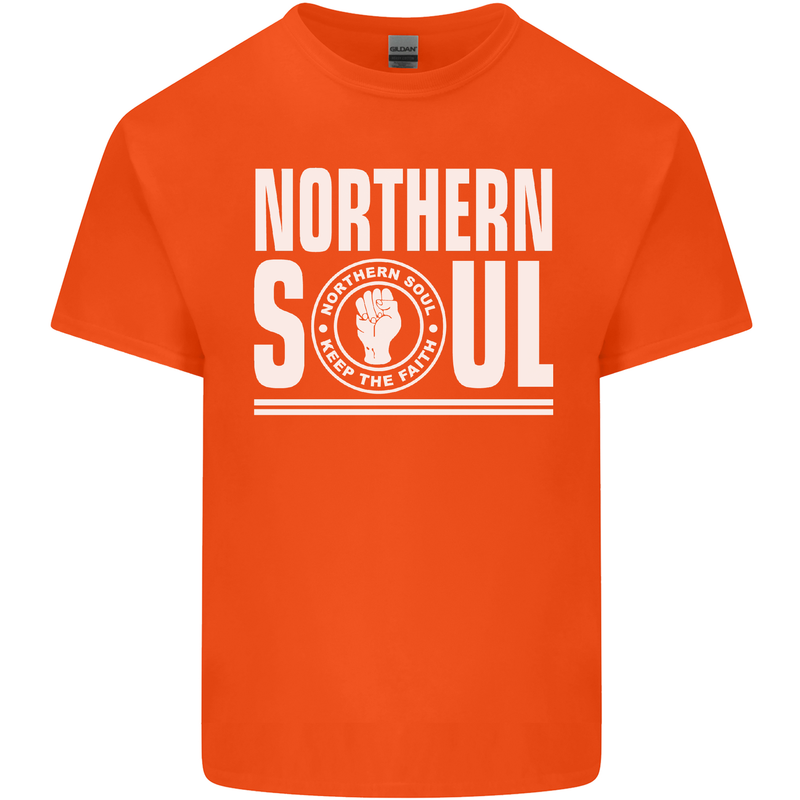 Northern Soul Keep the Faith Mens Cotton T-Shirt Tee Top Orange