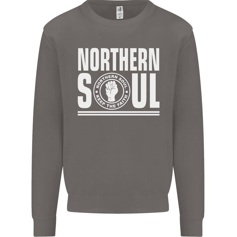 Northern Soul Keep the Faith Mens Sweatshirt Jumper Charcoal