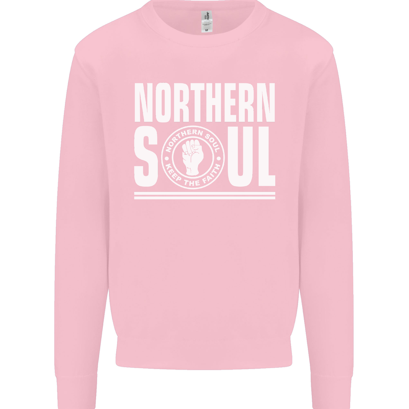 Northern Soul Keep the Faith Mens Sweatshirt Jumper Light Pink