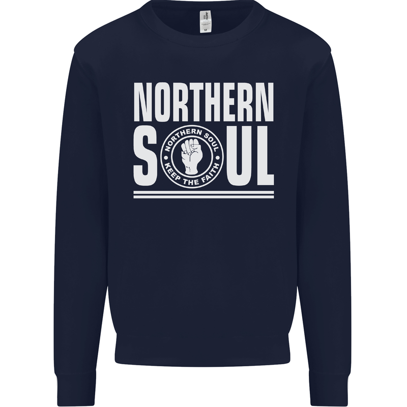 Northern Soul Keep the Faith Mens Sweatshirt Jumper Navy Blue