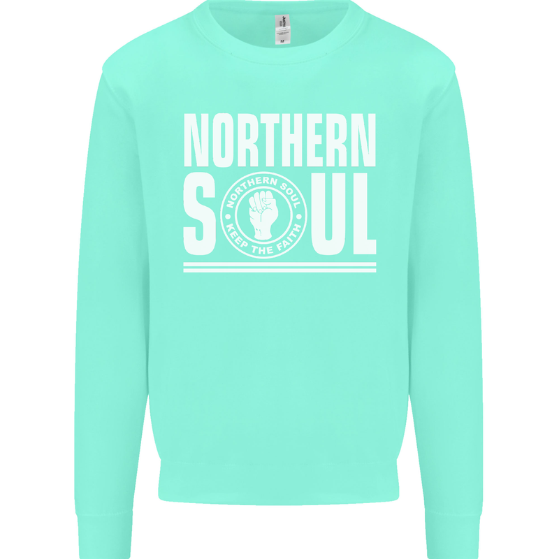 Northern Soul Keep the Faith Mens Sweatshirt Jumper Peppermint