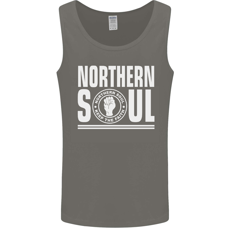 Northern Soul Keep the Faith Mens Vest Tank Top Charcoal