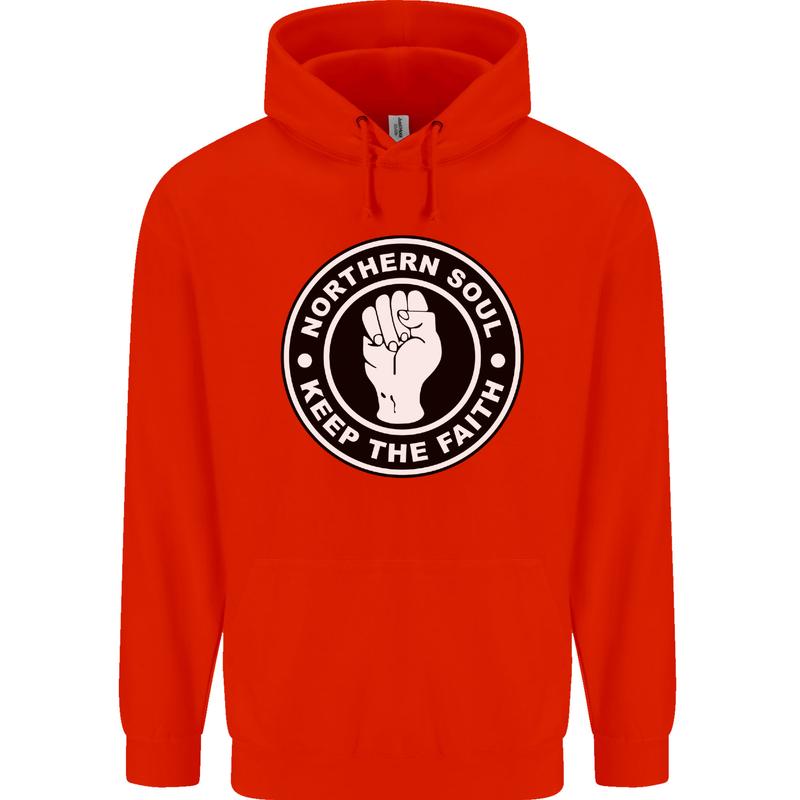 Northern Soul Keeping the Faith Childrens Kids Hoodie Bright Red