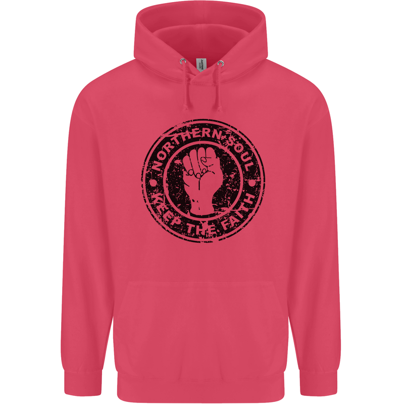 Northern Soul Keeping the Faith Childrens Kids Hoodie Heliconia