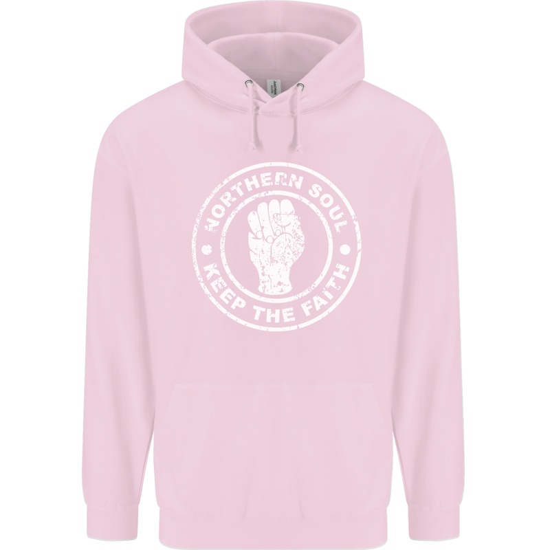 Northern Soul Keeping the Faith Childrens Kids Hoodie Light Pink