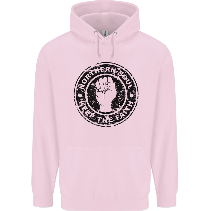 Northern Soul Keeping the Faith Childrens Kids Hoodie Light Pink