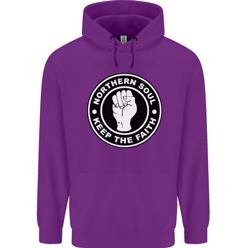 Northern Soul Keeping the Faith Childrens Kids Hoodie Purple