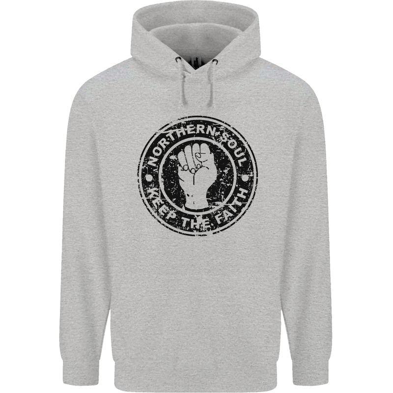 Northern Soul Keeping the Faith Childrens Kids Hoodie Sports Grey