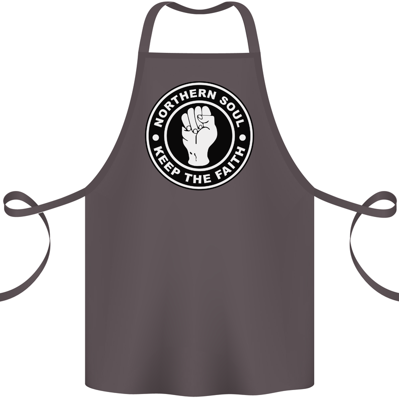 Northern Soul Keeping the Faith Cotton Apron 100% Organic Dark Grey