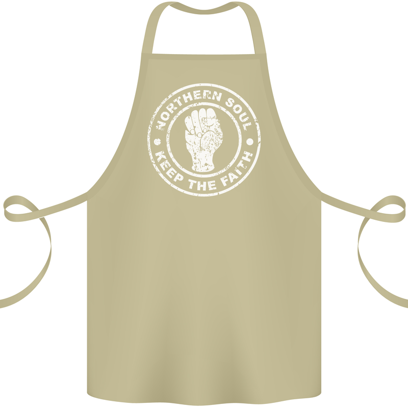 Northern Soul Keeping the Faith Cotton Apron 100% Organic Khaki