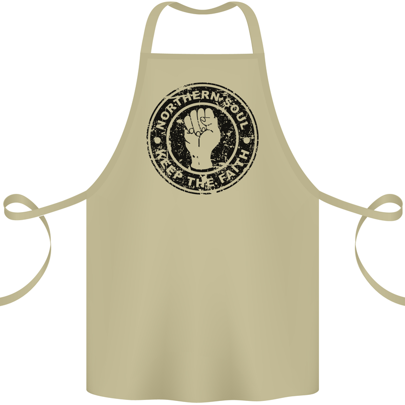 Northern Soul Keeping the Faith Cotton Apron 100% Organic Khaki