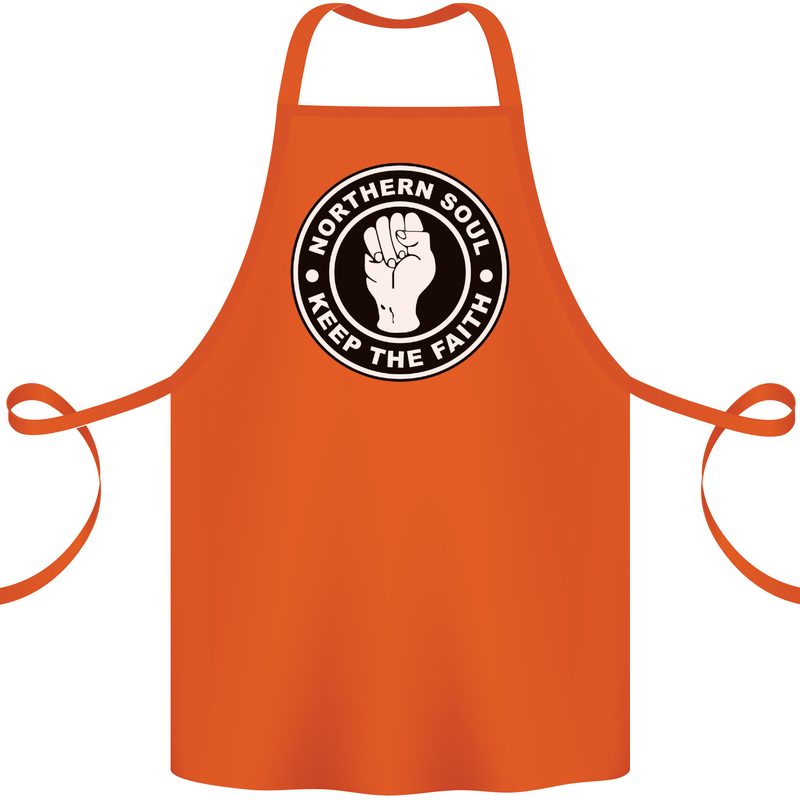 Northern Soul Keeping the Faith Cotton Apron 100% Organic Orange