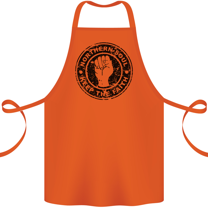 Northern Soul Keeping the Faith Cotton Apron 100% Organic Orange