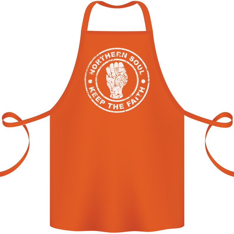 Northern Soul Keeping the Faith Cotton Apron 100% Organic Orange