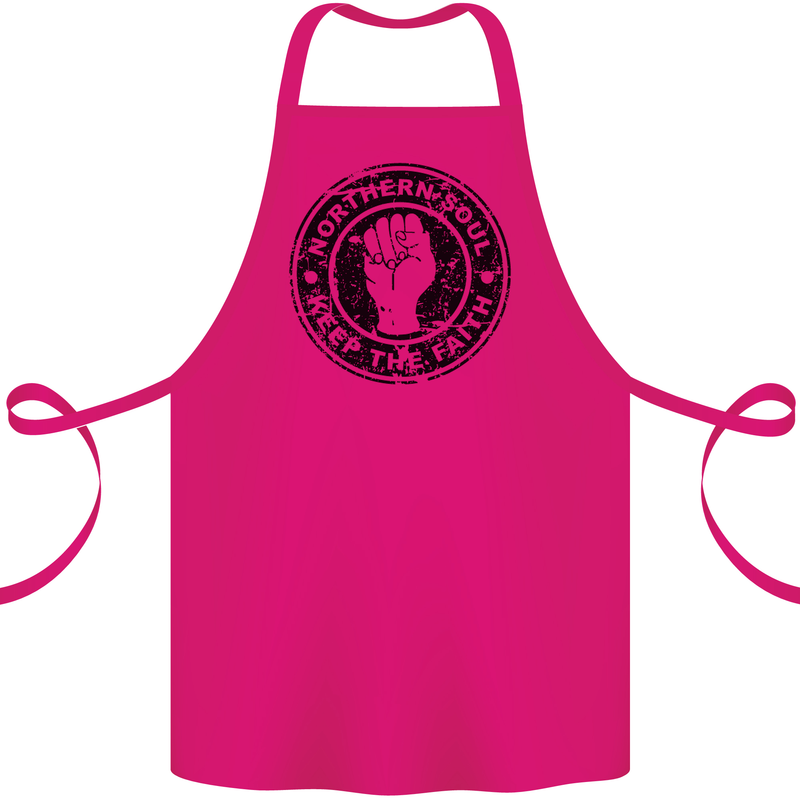 Northern Soul Keeping the Faith Cotton Apron 100% Organic Pink