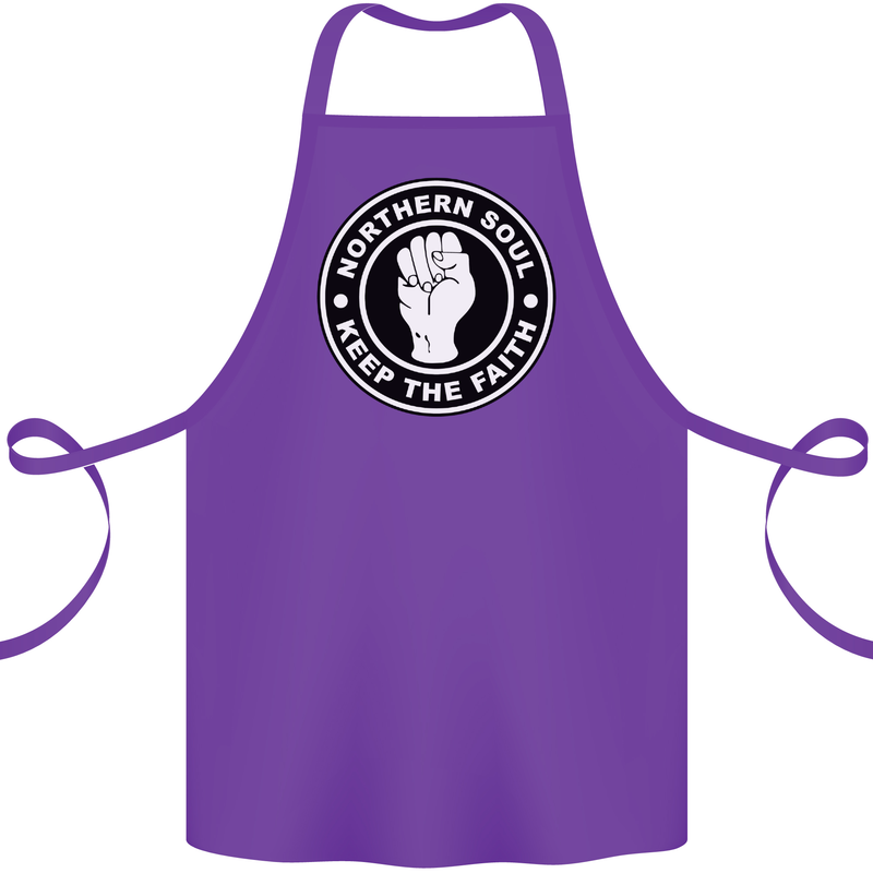 Northern Soul Keeping the Faith Cotton Apron 100% Organic Purple