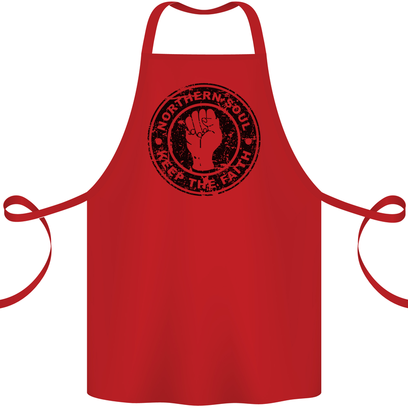 Northern Soul Keeping the Faith Cotton Apron 100% Organic Red