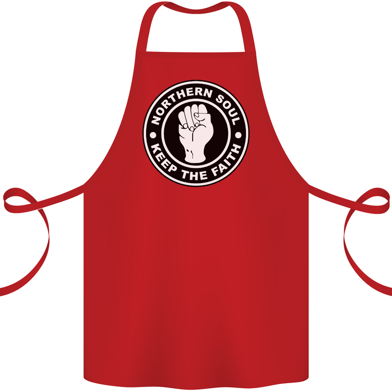Northern Soul Keeping the Faith Cotton Apron 100% Organic Red