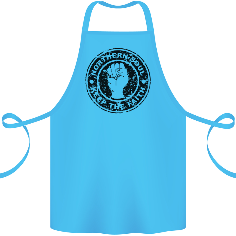 Northern Soul Keeping the Faith Cotton Apron 100% Organic Turquoise