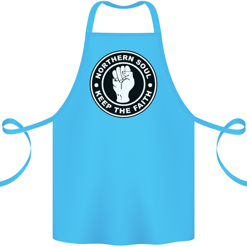 Northern Soul Keeping the Faith Cotton Apron 100% Organic Turquoise