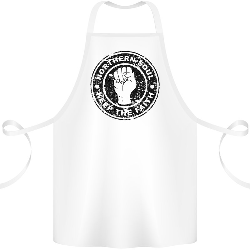 Northern Soul Keeping the Faith Cotton Apron 100% Organic White