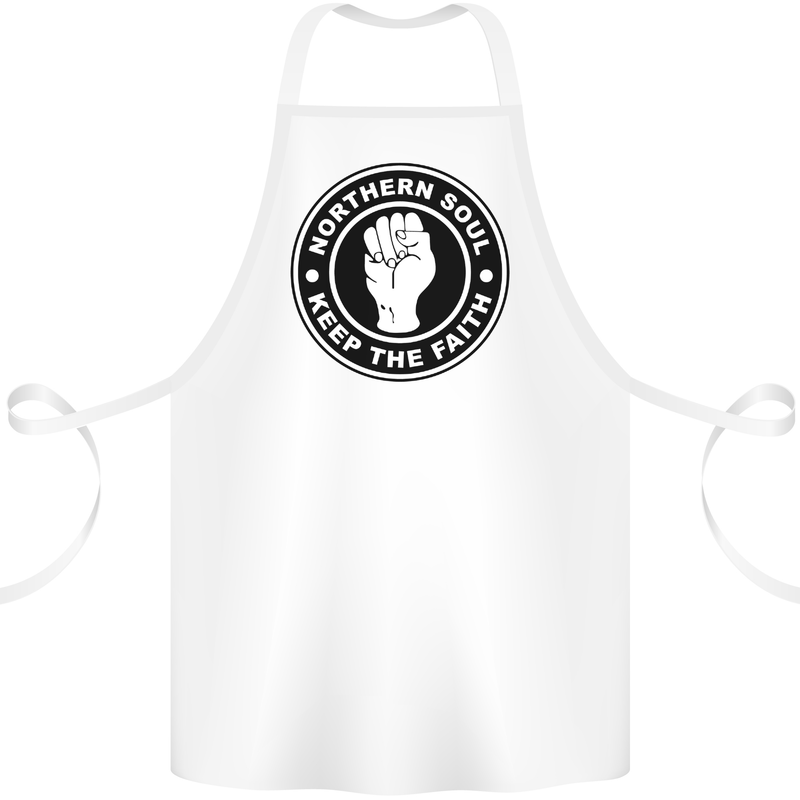 Northern Soul Keeping the Faith Cotton Apron 100% Organic White
