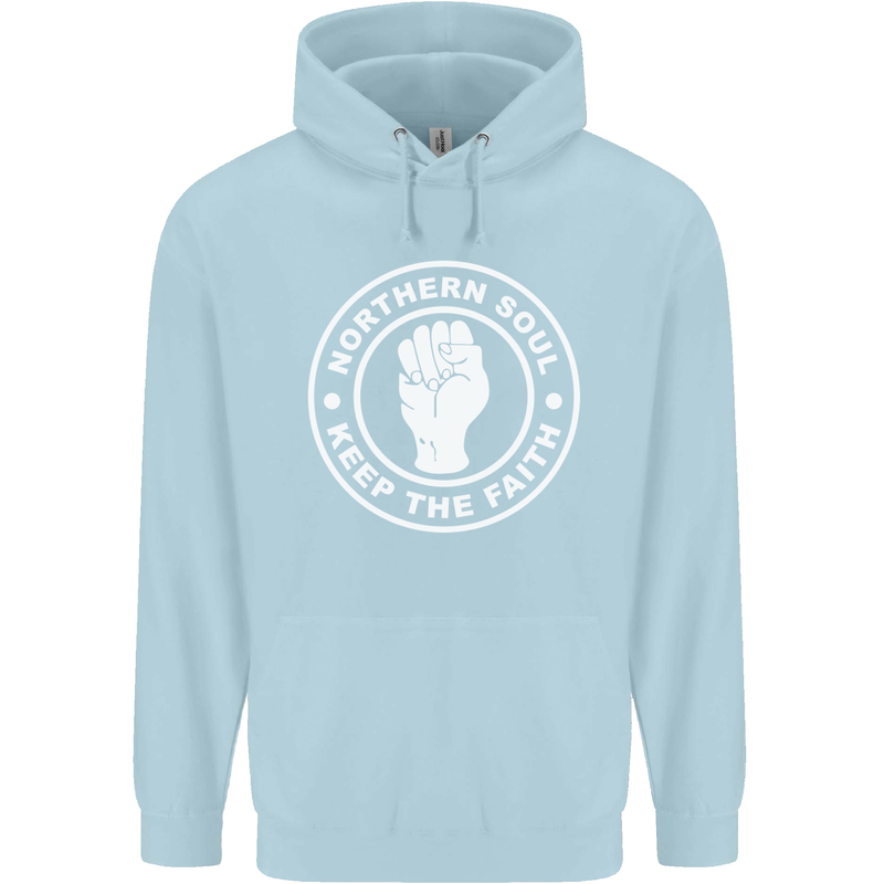 Northern Soul Keeping the Faith Dancing Childrens Kids Hoodie Light Blue