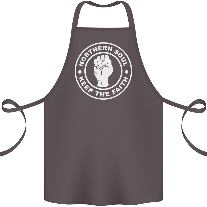 Northern Soul Keeping the Faith Dancing Cotton Apron 100% Organic Dark Grey