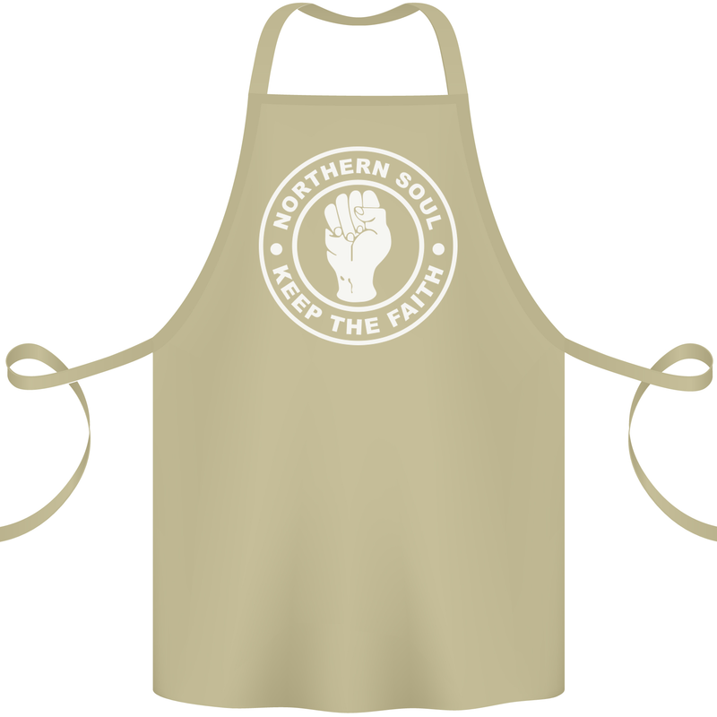 Northern Soul Keeping the Faith Dancing Cotton Apron 100% Organic Khaki