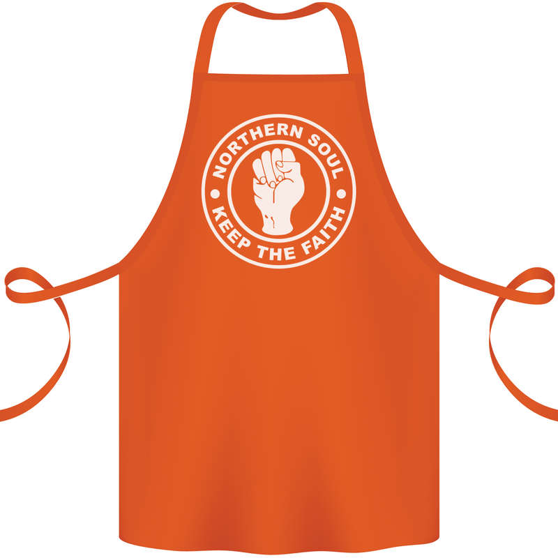 Northern Soul Keeping the Faith Dancing Cotton Apron 100% Organic Orange