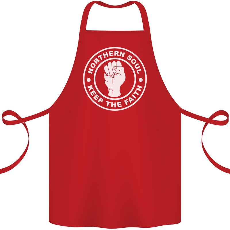 Northern Soul Keeping the Faith Dancing Cotton Apron 100% Organic Red