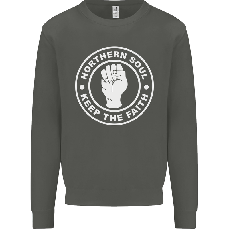 Northern Soul Keeping the Faith Dancing Kids Sweatshirt Jumper Storm Grey